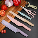 Kit 6 Peças Conjunto de Faca Carne Cutelo Legumes Aço Carbono Descascador Tesoura Profissional