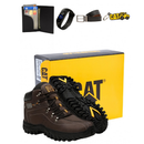 Bota Masculina Caterpillar Em Couro Resistente + Carteira + Relogio + Cinto