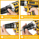 Parafusadeira Furadeira 48V 2 Baterias Com Maleta e Acessorios 24 peças