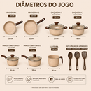 Jogo de Panelas Variadas 10 Peças - Marfim.