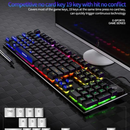 Kit Teclado Semi Mecânico + Mouse Gamer 3200dpi Rgb Led M300