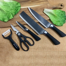 Kit 6 Peças Conjunto de Faca Carne Cutelo Legumes Aço Carbono Descascador Tesoura Profissional