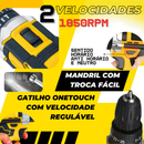 Parafusadeira Furadeira de Impacto Com 2 Bateria Recarregável Sem Fio 48v Com Maleta Completo