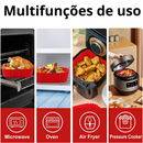KIT 03 Formas de Silicone Quadrada Antiaderente Assadeira Air Fryer Forno Forma para Fritadeira Elétrica c Alça QUADRADA
