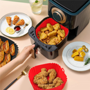 KIT 03 Formas de Silicone Quadrada Antiaderente Assadeira Air Fryer Forno Forma para Fritadeira Elétrica c Alça QUADRADA