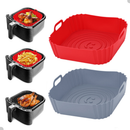 KIT 03 Formas de Silicone Quadrada Antiaderente Assadeira Air Fryer Forno Forma para Fritadeira Elétrica c Alça QUADRADA